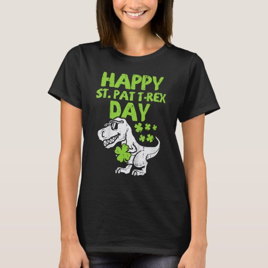 Happy St Pat Trex Day Dino St Patricks Day Toddler T-shirt (Voorkant)