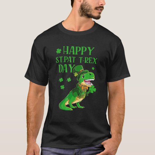 Happy St Pat Trex Day Dino St Patricks Day Toddler T-shirt (Voorkant)