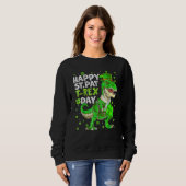 Happy St Pat Trex Day Dinosaur St Patricks Day Tod Trui (Voorkant volledig)
