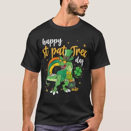 Happy St Pat Trex Day - St Patrick's Day Green Tre T-shirt (Voorkant)