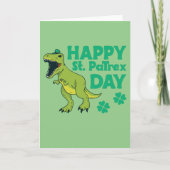Happy St. Patrex Day Trex St. Patricks Pun Card Kaart (Voorkant)