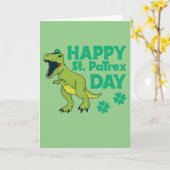 Happy St. Patrex Day Trex St. Patricks Pun Card Kaart (Gele Bloem)