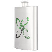 Happy St Patrick 4-leaf Clover Flask Heupfles (Links)