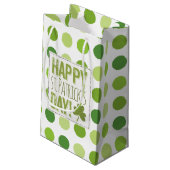 Happy St. Patrick Day Green Dotted Gift Bag Klein Cadeauzakje (Achterkant Gekanteld)