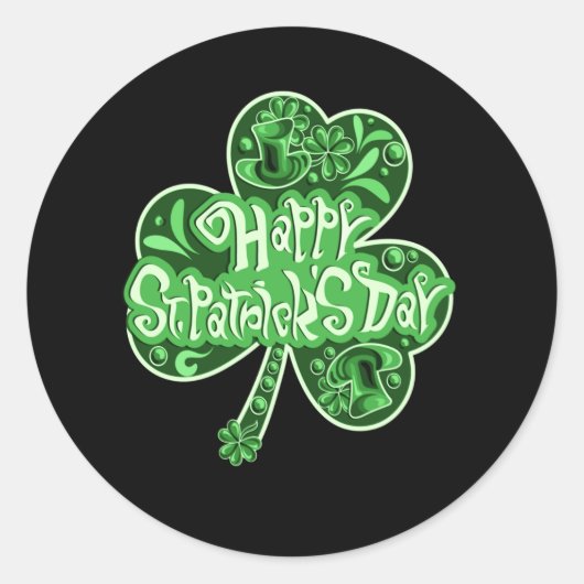 Happy St Patrick Day Ronde Sticker (Voorkant)