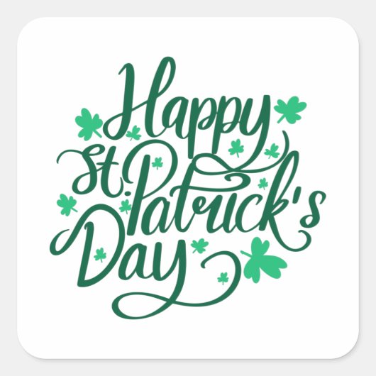 Happy St Patrick Day Vierkante Sticker (Voorkant)