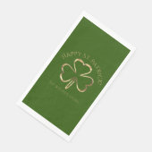 Happy St. Patrick Green en Gold Clover Shamrock Servet (Hoek)