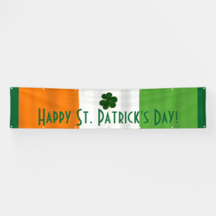Happy St. Patrick Irish Colors Shamrock Banner
