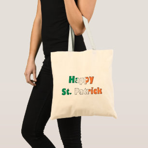 Happy St. Patrick Irish Flag Colors Typografie Tote Bag
