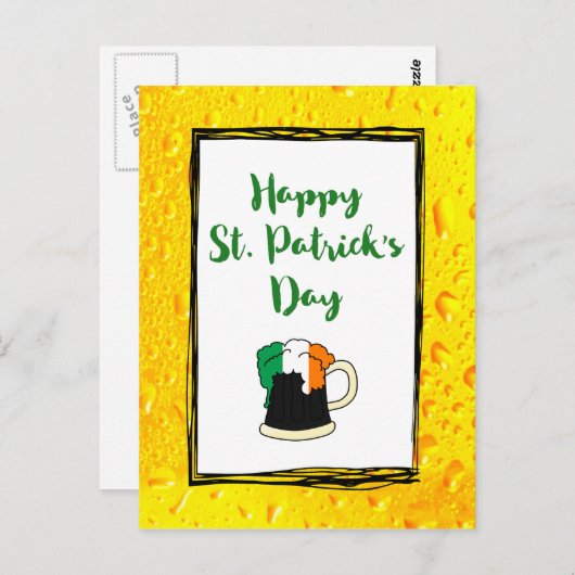 Happy St. Patrick - met Irish Beer Mok Briefkaart (Voorkant / Achterkant)