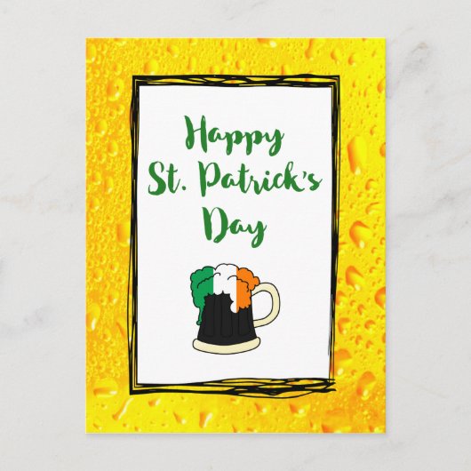 Happy St. Patrick - met Irish Beer Mok Briefkaart (Voorkant)