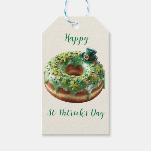 Happy St. Patrick’s Day Donut with Leprechaun Hat Cadeaulabel (Voorkant)