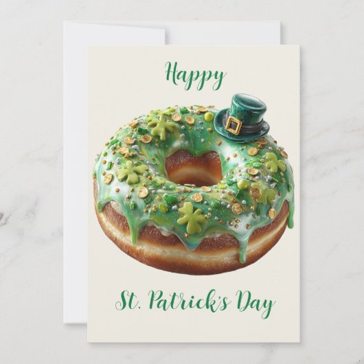 Happy St. Patrick’s Day Donut with Leprechaun Hat Kaart (Voorkant)