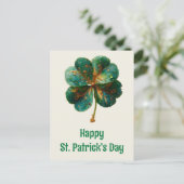 Happy St. Patrick’s Day Elegant Shamrock Briefkaart (Staand voorkant)