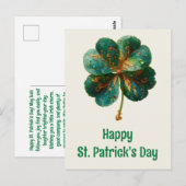 Happy St. Patrick’s Day Elegant Shamrock Briefkaart (Voorkant / Achterkant)