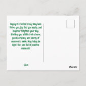 Happy St. Patrick’s Day Elegant Shamrock Briefkaart (Achterkant)