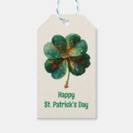 Happy St. Patrick’s Day Elegant Shamrock Cadeaulabel