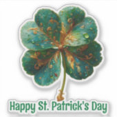 Happy St. Patrick’s Day Elegant Shamrock Sticker (Voorkant)
