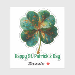 Happy St. Patrick’s Day Elegant Shamrock Sticker