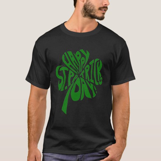 Happy St Patrick s Day Four Leaf C T-shirt (Voorkant)