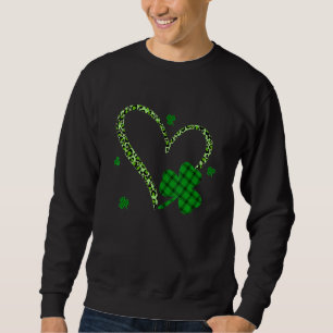 Happy St Patrick S Day Irish Shamrock Heart Leopar Trui