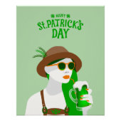 Happy St. Patrick’s Day Modern Green Poster (Devant)