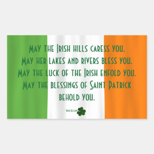 Happy St. Patrick's Blessing Ierse vlag Shamrock Rechthoekige Sticker