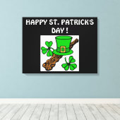 HAPPY ST.PATRICK'S DAG CANVAS AFDRUK (Insitu (Houten vloer))