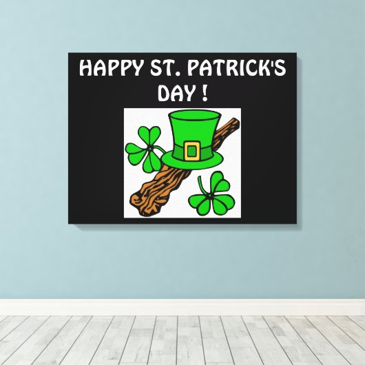 HAPPY ST.PATRICK'S DAG CANVAS AFDRUK (Insitu (Houten vloer))
