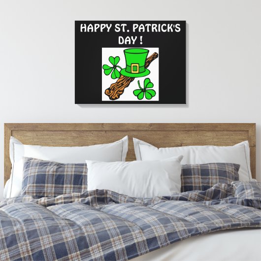 HAPPY ST.PATRICK'S DAG CANVAS AFDRUK (Insitu (Slaapkamer))