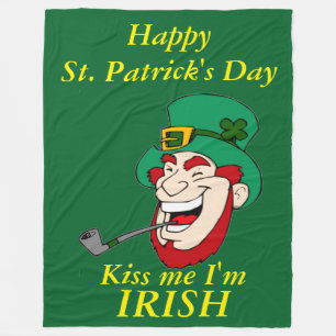HAPPY ST. PATRICK'S DAG FLEECE DEKEN