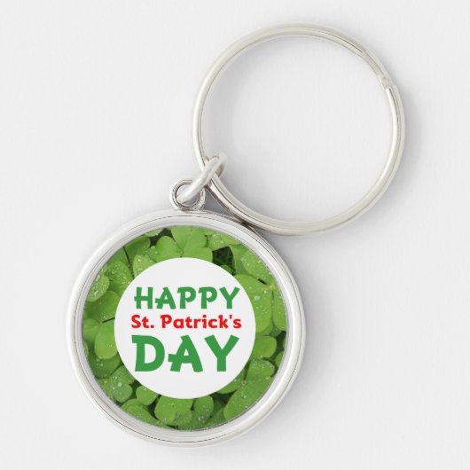 Happy St.Patrick's dag shamrock sleutelhanger. Sleutelhanger (Voorkant)