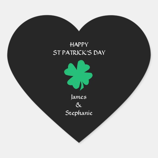 Happy St Patrick's Day 2024 Aangepaste naam Shamro Hart Sticker (Voorkant)