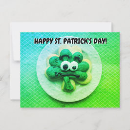 Happy St. Patrick's Day 4 Bladklaverkoekje Briefkaart