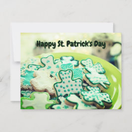 Happy St. Patrick's Day 4 Bladklaverkoekjes Briefkaart