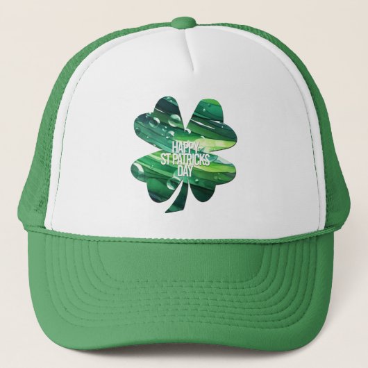 Happy St Patricks Day 4 leaf clover Irish Pride  Trucker Pet (Voorkant)