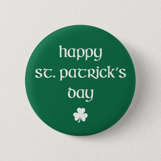 Happy St Patrick's Day Badge Ronde Button 5,7 Cm (Voorkant)