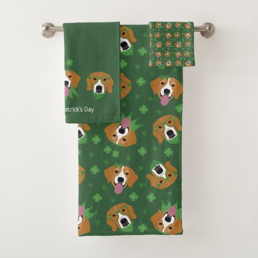 Happy St Patricks Day Beagle Dogs Bad Handdoek (Insitu)