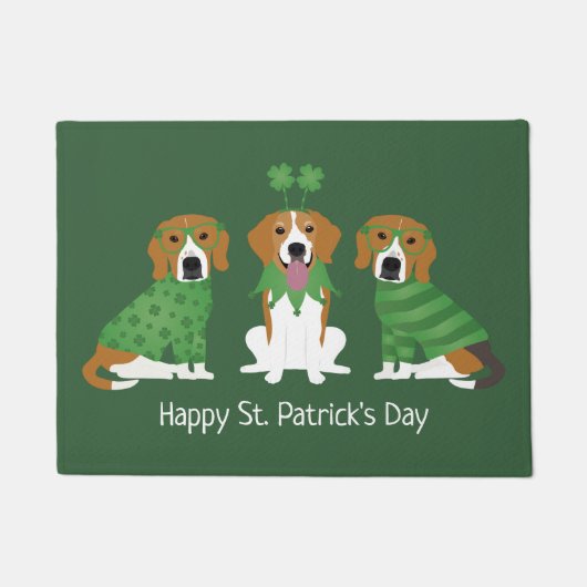 Happy St Patricks Day Beagle Dogs Deurmat (Voorkant)