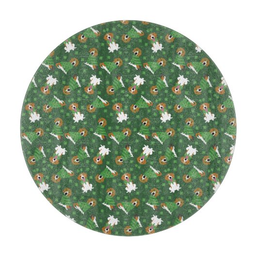 Happy St Patricks Day Beagle Dogs Snijplank (Voorkant)