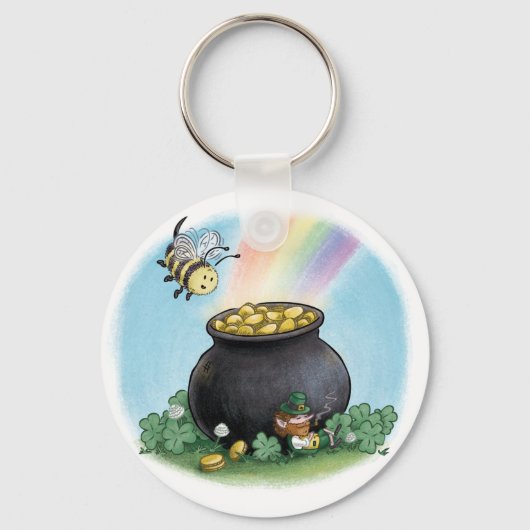 Happy St. Patrick's Day Bee Sleutelhanger (Voorkant)