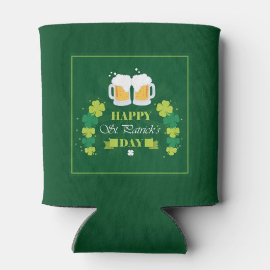 Happy St. Patricks Day Beer and Clovers Blikjeskoeler (Achterkant)