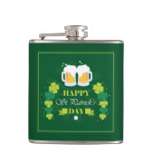 Happy St. Patricks Day Beer and Clovers Heupfles (Voorkant)