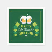 Happy St. Patricks Day Beer and Clovers Servet (Voorkant)