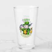 Happy St. Patrick's Day Beer Irish Cat Funny Beer Glas (Achterkant)