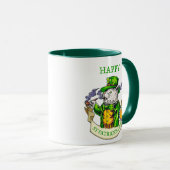 Happy St. Patrick's Day Beer Irish Cat Funny Coffe Mok (Voorkant rechts)