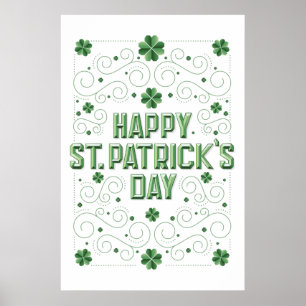 Happy St. Patrick's Day (Beveled) Poster 24x36