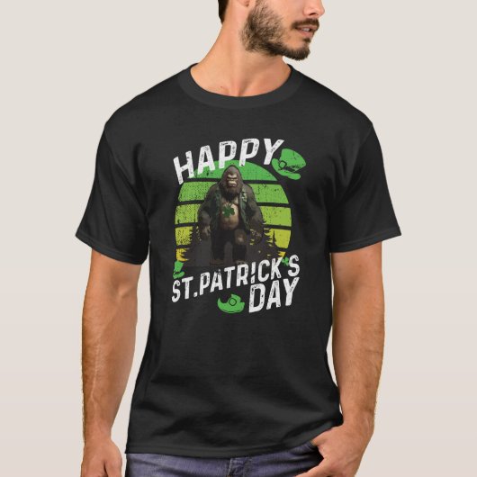 Happy St. Patrick's Day Bigfoot Grappige Sasquatch T-shirt (Voorkant)