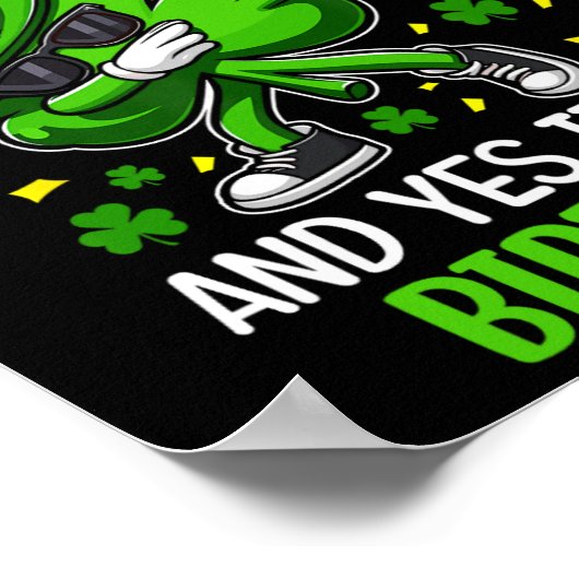 Happy St Patricks Day Birthday Shamrock Dab Bday P Poster (Hoek)