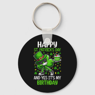 Happy St Patricks Day Birthday Shamrock Dab Bday P Sleutelhanger